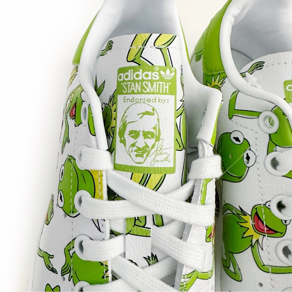 Adidas Stan Smith Disney Muppets Kermit the Frog Sneaker Kids Size 3.5 Shoes - Picture 8 of 11